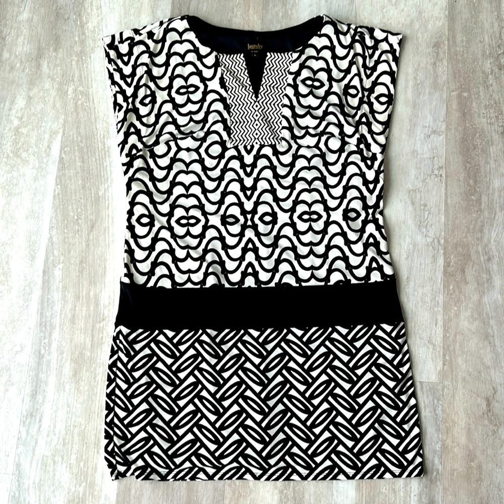 Laundry by Shelli Segal Los Angeles Modern Print Drop Waist Dress
